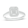 Thumbnail Image 1 of 0.15 CT. T.W. Multi-Diamond Octagonal Frame Promise Ring in Sterling Silver
