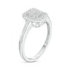 Thumbnail Image 2 of 0.15 CT. T.W. Multi-Diamond Octagonal Frame Promise Ring in Sterling Silver