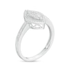 Thumbnail Image 2 of 0.15 CT. T.W. Marquise-Shaped Multi-Diamond Frame Promise Ring in Sterling Silver