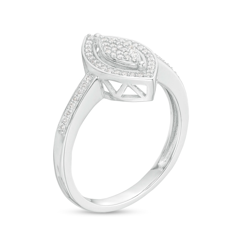 0.15 CT. T.W. Marquise-Shaped Multi-Diamond Frame Promise Ring in Sterling Silver
