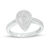 0.15 CT. T.W. Pear-Shaped Multi-Diamond Frame Promise Ring in Sterling Silver