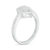 Thumbnail Image 2 of 0.15 CT. T.W. Pear-Shaped Multi-Diamond Frame Promise Ring in Sterling Silver