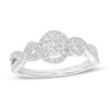 0.25 CT. T.W. Multi-Diamond Twist Shank Promise Ring in Sterling Silver