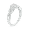 0.25 CT. T.W. Multi-Diamond Twist Shank Promise Ring in Sterling Silver