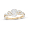 Thumbnail Image 0 of 0.25 CT. T.W. Multi-Diamond Twist Shank Promise Ring in Sterling Silver with 14K Gold Plate