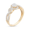 Thumbnail Image 2 of 0.25 CT. T.W. Multi-Diamond Twist Shank Promise Ring in Sterling Silver with 14K Gold Plate