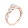 Thumbnail Image 2 of 0.25 CT. T.W. Multi-Diamond Twist Shank Promise Ring in Sterling Silver with 14K Rose Gold Plate