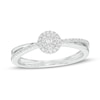Thumbnail Image 1 of 0.15 CT. T.W. Multi-Diamond Frame Split Shank Promise Ring in Sterling Silver