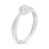 Thumbnail Image 3 of 0.15 CT. T.W. Multi-Diamond Frame Split Shank Promise Ring in Sterling Silver