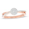 Thumbnail Image 1 of 0.15 CT. T.W. Multi-Diamond Frame Split Shank Promise Ring in Sterling Silver with 14K Rose Gold Plate