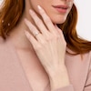 Thumbnail Image 2 of 0.15 CT. T.W. Multi-Diamond Frame Split Shank Promise Ring in Sterling Silver with 14K Rose Gold Plate