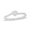 Thumbnail Image 0 of 0.15 CT. T.W. Heart-Shaped Multi-Diamond Dainty Promise Ring in Sterling Silver