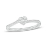 Thumbnail Image 1 of 0.15 CT. T.W. Heart-Shaped Multi-Diamond Dainty Promise Ring in Sterling Silver