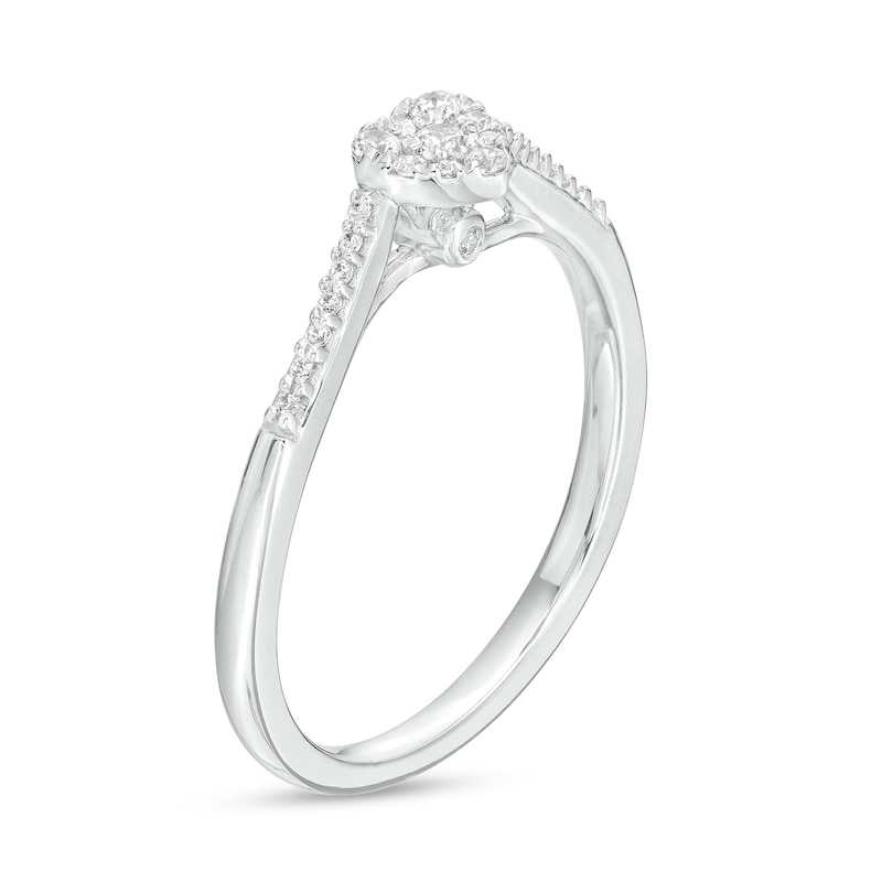 0.15 CT. T.W. Heart-Shaped Multi-Diamond Dainty Promise Ring in Sterling Silver