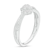 Thumbnail Image 3 of 0.15 CT. T.W. Heart-Shaped Multi-Diamond Frame Split Shank Promise Ring in Sterling Silver