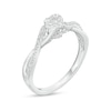 Thumbnail Image 2 of 0.15 CT. T.W. Heart-Shaped Multi-Diamond Twist Shank Promise Ring in Sterling Silver
