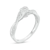 Thumbnail Image 3 of 0.15 CT. T.W. Heart-Shaped Multi-Diamond Twist Shank Promise Ring in Sterling Silver