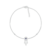 Thumbnail Image 2 of 3.0mm Blue and White Lab-Created Sapphire Station Dream Catcher Anklet in Sterling Silver – 10"