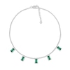 Thumbnail Image 1 of Emerald-Cut Lab-Created Emerald Five Stone Dangle Station Anklet in Sterling Silver – 10"