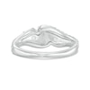 0.75 CT. T.W. Pear-Shaped Diamond Past Present Future® Bypass Split Shank Engagement Ring in 14K White Gold (I/I2)