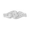 0.75 CT. T.W. Pear-Shaped Diamond Past Present Future® Bypass Split Shank Engagement Ring in 14K White Gold (I/I2)