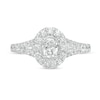Thumbnail Image 4 of 1.00 CT. T.W. Oval Diamond Frame Split Shank Engagement Ring in 14K White Gold (I/I2)