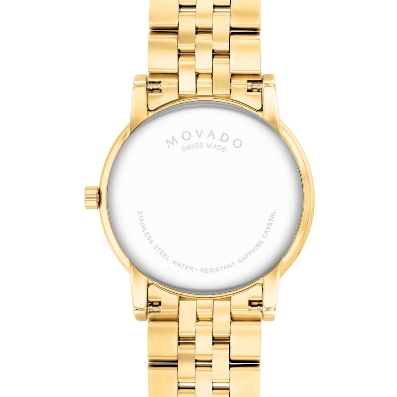 Main Image 3 of Men's Movado Museum® Classic 0.04 CT. T.W. Diamond Gold-Tone PVD Watch with Black Dial (Model: 0607625)