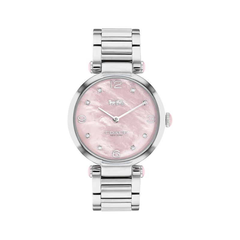 Ladies' Coach Cary Crystal Accent Watch with Mother-of-Pearl Dial and Shooting Star Bolo Bracelet Set (Model: 14000075)