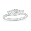 Thumbnail Image 1 of 1.00 CT. T.W. Certified Canadian Diamond Three Stone Engagement Ring in 14K White Gold (I/I2)