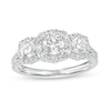 Thumbnail Image 1 of 1.50 CT. T.W. Canadian Certified Diamond Cushion-Shaped Frame Split Shank Engagement Ring in 14K White Gold (I/I2)