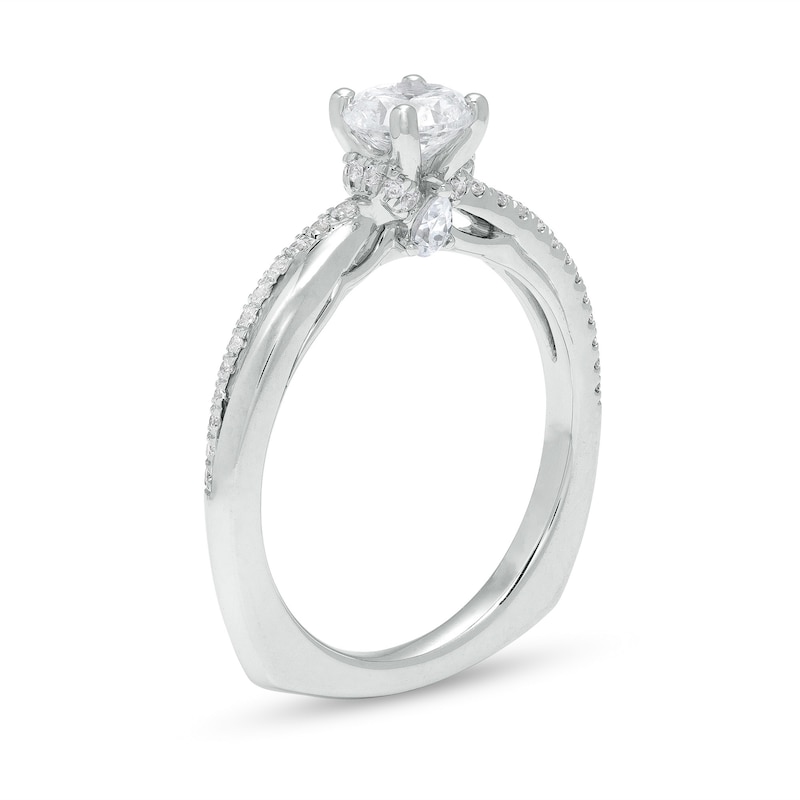 Kleinfeld® 1.00 CT. T.W. Diamond Twist Shank Engagement Ring in 14K White Gold (I/I1)