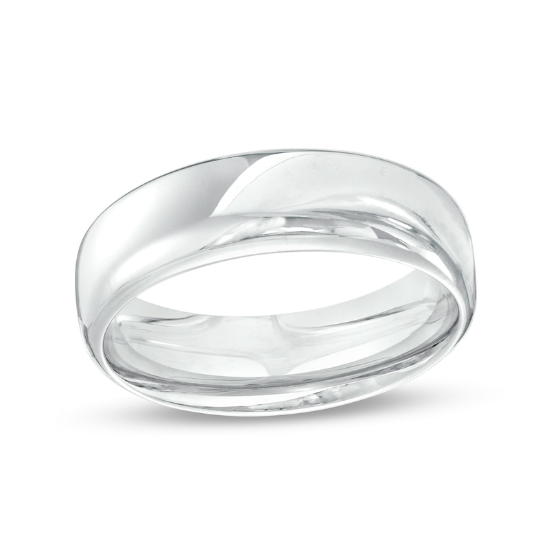 Men's 6.5mm Euro Comfort-Fit Wedding Band in 14K White Gold