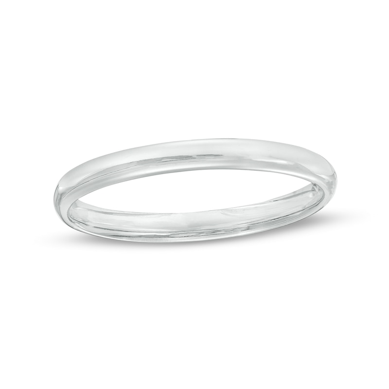 2.0mm Low Dome Comfort-Fit Wedding Band in 10K White Gold