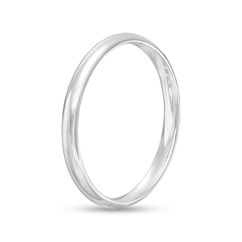 Main Image 3 of 2.0mm Low Dome Comfort-Fit Wedding Band in 10K White Gold