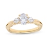 Thumbnail Image 0 of Kleinfeld® 0.87 CT. T.W. Oval Diamond Three Stone Split Shank Engagement Ring in 14K Gold (I/I1)