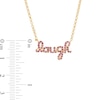 Thumbnail Image 2 of Rhodolite Garnet Cursive "laugh" Necklace in Sterling Silver with 14K Gold Plate – 16.5"