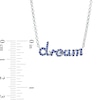 Thumbnail Image 2 of Blue Lab-Created Sapphire Cursive "dream" Necklace in Sterling Silver – 16.5"
