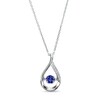 Unstoppable Love™ 4.5mm Blue and White Lab-Created Sapphire Teardrop Pendant in Sterling Silver