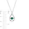 Unstoppable Love™ 4.5mm Lab-Created Emerald and White Lab-Created Sapphire Teardrop Pendant in Sterling Silver