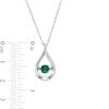 Thumbnail Image 1 of Unstoppable Love™ 4.5mm Lab-Created Emerald and White Lab-Created Sapphire Teardrop Pendant in Sterling Silver