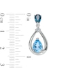 Thumbnail Image 2 of Pear-Shaped Swiss and London Blue Topaz with White Lab-Created Sapphire Drop Earrings in Sterling Silver