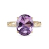 Thumbnail Image 2 of Oval Amethyst and 0.065 CT. T.W. Diamond Twist Shank Ring in 10K Gold