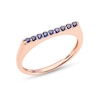 Thumbnail Image 0 of Blue Sapphire Bar Ring in 10K Rose Gold - Size 7