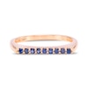 Thumbnail Image 2 of Blue Sapphire Bar Ring in 10K Rose Gold - Size 7