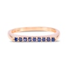 Thumbnail Image 2 of Blue Sapphire Bar Ring in 10K Rose Gold - Size 7