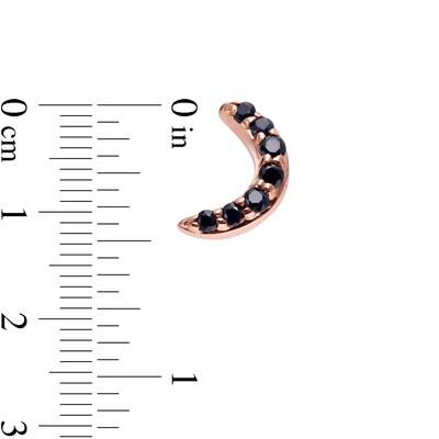 Blue Sapphire Six Stone Crescent Moon Stud Earrings in 10K Rose Gold