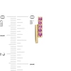 Pink Sapphire Double Bar Stud Earrings in 10K Gold