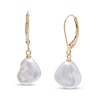 Thumbnail Image 1 of Freshwater Cultured Pearl Drop Earrings in 10K Gold