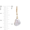 Thumbnail Image 3 of Freshwater Cultured Pearl Drop Earrings in 10K Gold