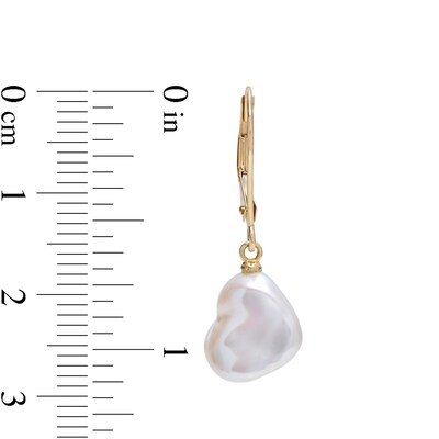 Freshwater Cultured Pearl Drop Earrings in 10K Gold
